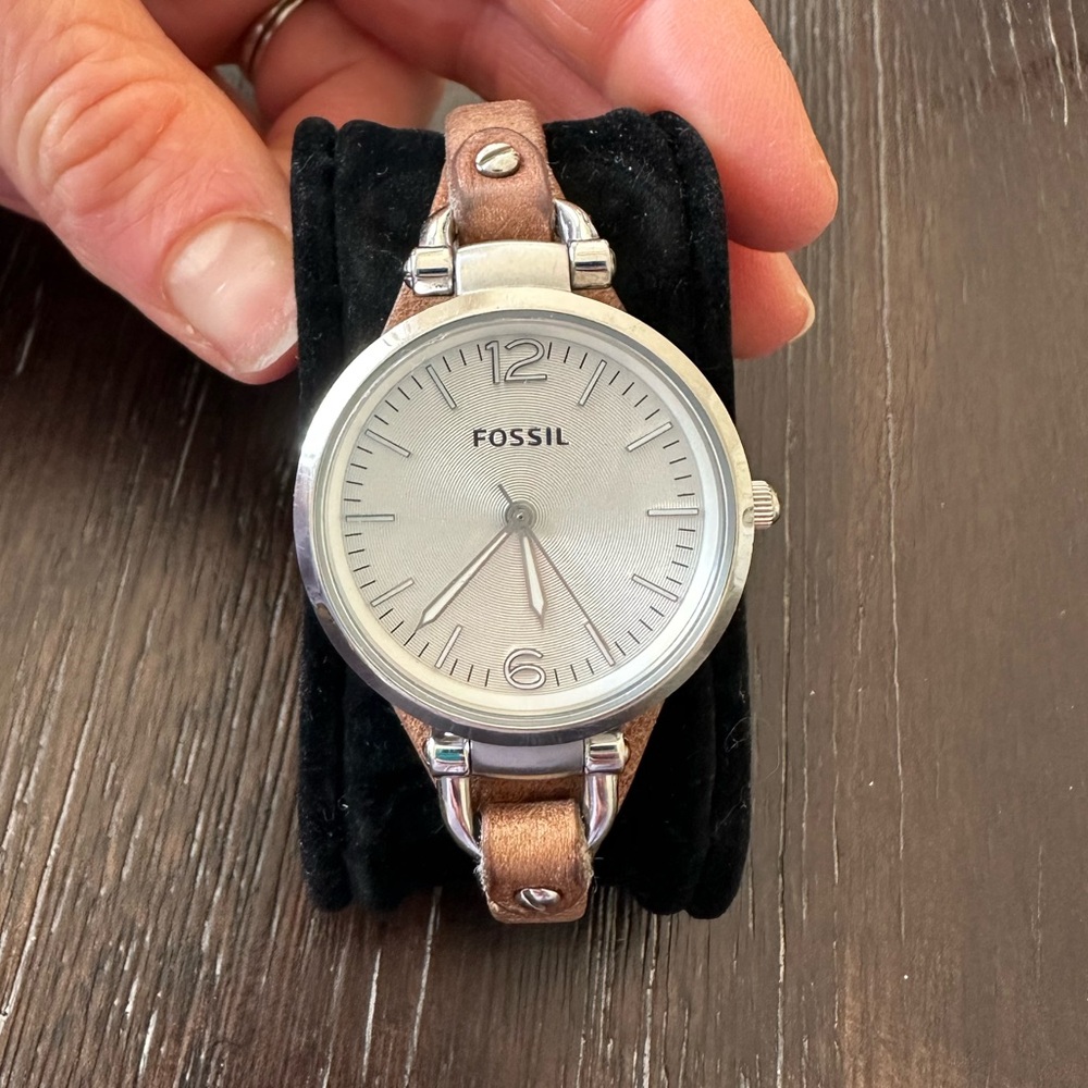 Women’s Fossil Georgia Brown Leather Watch ES3060